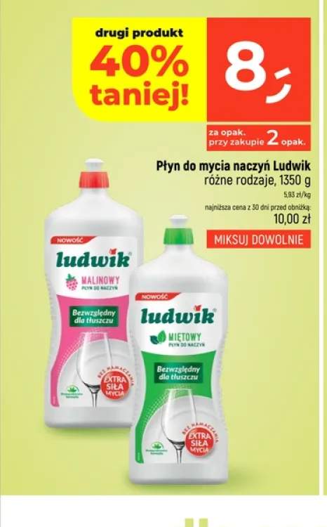 Płyn do mycia naczyń Ludwik miętowy +1 wariant