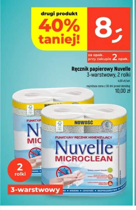 Ręcznik papierowy Nuvelle Microclean 3-warstwowy 2-pak