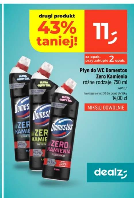 Płyn do WC Domestos Zero Kamienia Pink