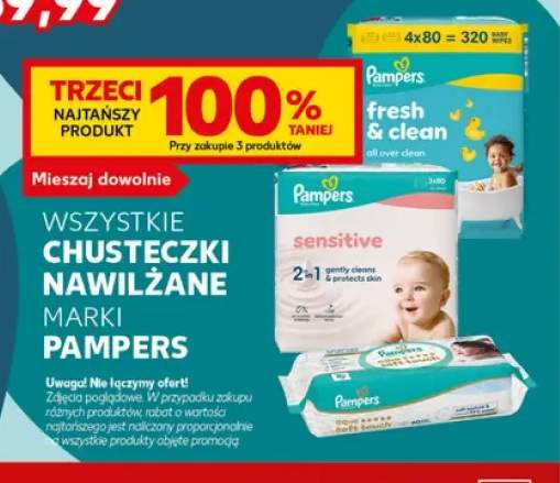 Chusteczki nawilżane marki Pampers +3 warianty