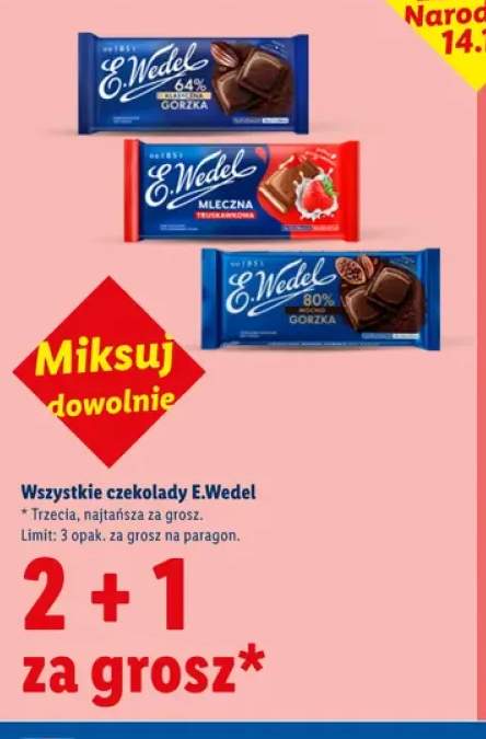 Czekolady E.Wedel +3 warianty