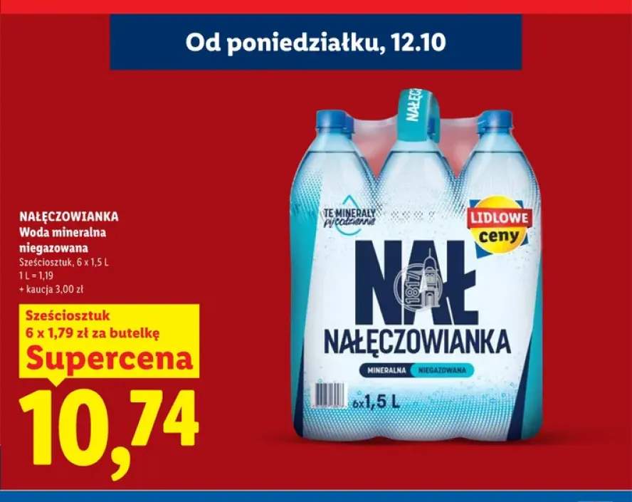 Woda mineralna niegazowana Nałęczowianka 6-pak