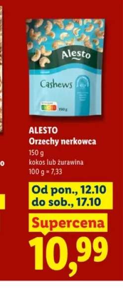 Orzechy nerkowca kokos Alesto +1 wariant