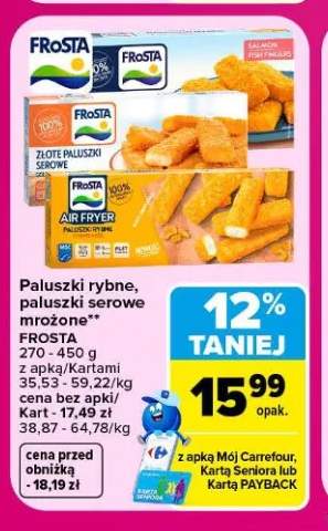 Paluszki serowe mrożone Frosta +1 wariant
