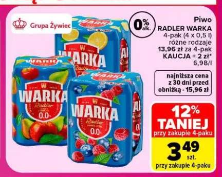 Piwo Radler Warka 4-pak