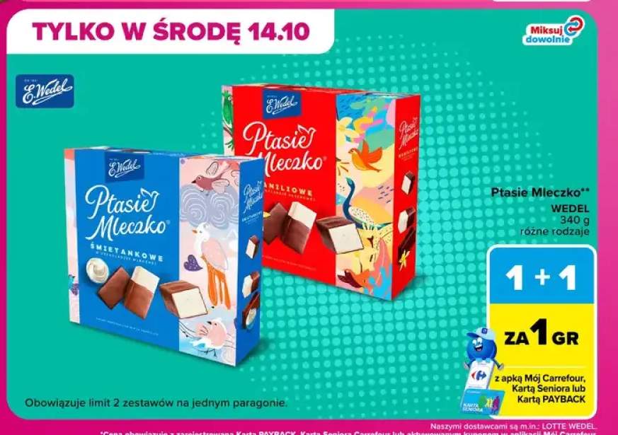 Ptasie Mleczko śmietankowe E.Wedel +1 wariant