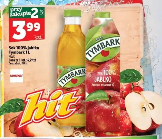 Sok jabłko Tymbark 100%
