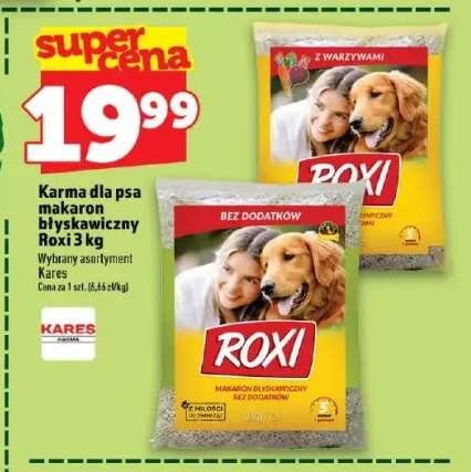 Karma dla psa makaron błyskawiczny Roxi bez dodatków +1 wariant
