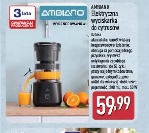 Elektryczna wyciskarka do cytrusów Ambiano