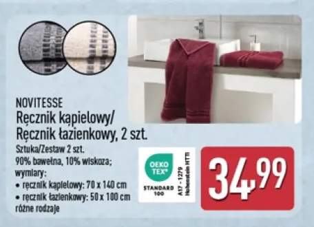 Ręcznik łazienkowy 2-pak Novitesse 50x100 cm +1 wariant