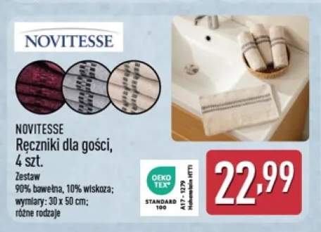 Ręczniki dla gości 4-pak Novitesse 30x50 cm