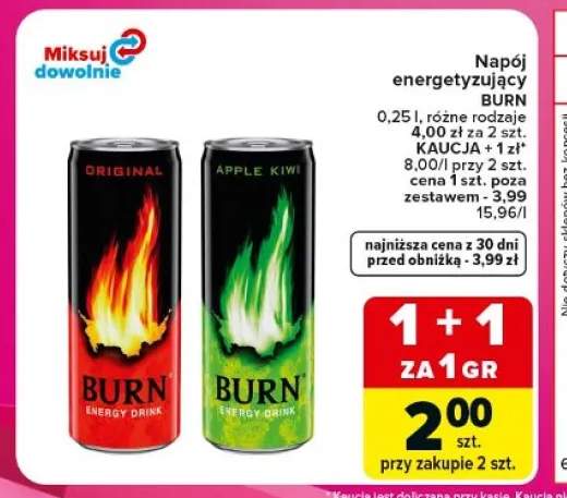 Napój energetyzujący Burn Original +1 wariant
