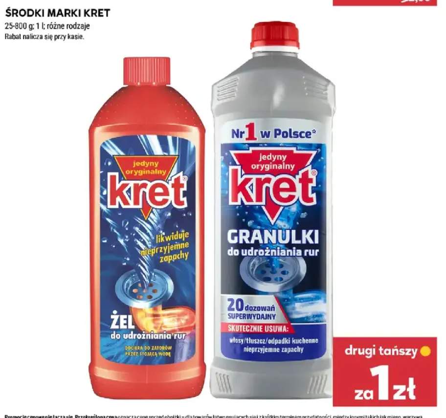 Żel do udrożniania rur Kret +1 wariant