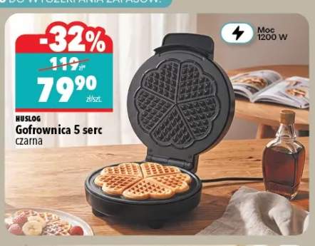 Gofrownica 5 serc czarna Huslog