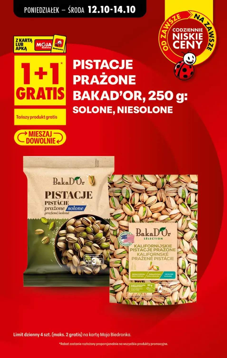 Pistacje prażone BakaD'Or niesolone +1 wariant