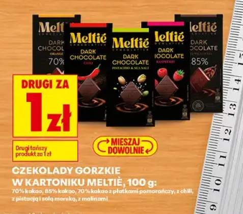 Czekolada gorzka w kartoniku Meltié z malinami +5 wariantów
