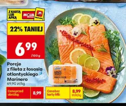 Porcje z fileta z łososia atlantyckiego Marinero