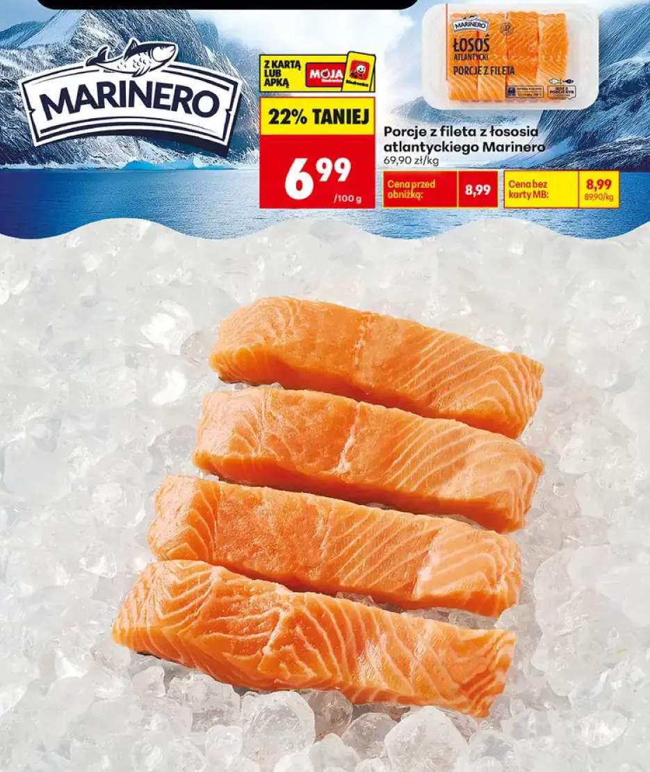 Porcje z fileta z łososia atlantyckiego Marinero