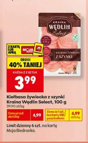 Kiełbasa żywiecka z szynki Kraina Wędlin Select