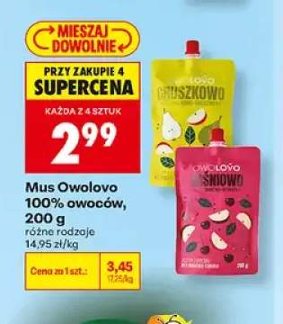 Mus Owolovo 100% owoców Gruszkowo +1 wariant