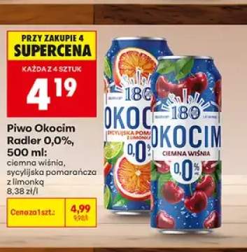 Piwo bezalkoholowe Okocim Radler sycylijska pomarańcza z limonką +1 wariant