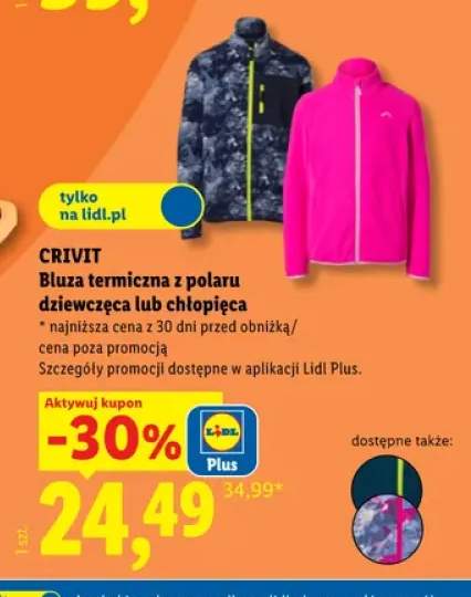 Bluza termiczna z polaru dziewczęca Crivit +1 wariant