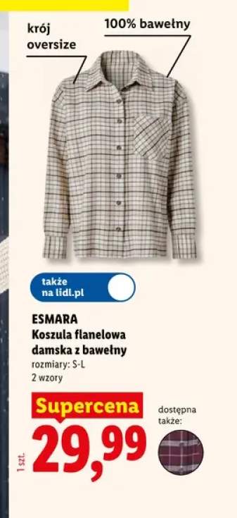 Koszula flanelowa damska z bawełny Esmara