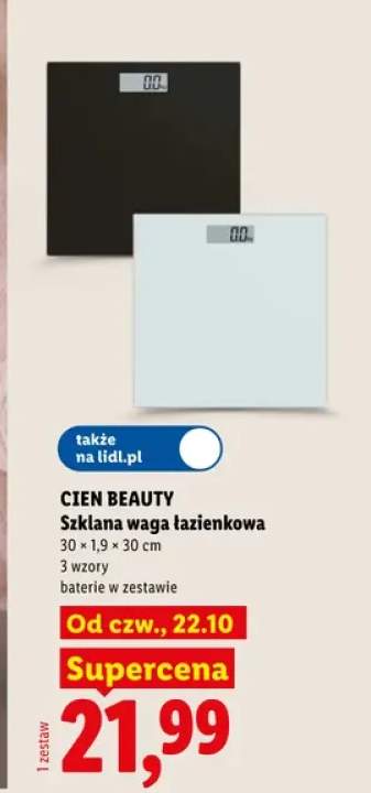 Szklana waga łazienkowa Cien Beauty