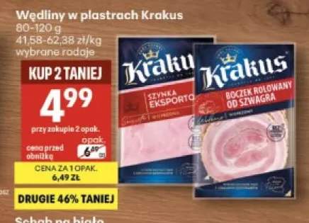 Wędliny w plastrach Krakus szynka eksportowa +1 wariant