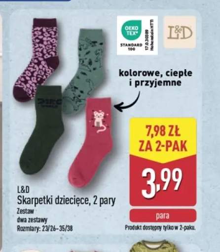 Skarpetki dziecięce 2-pak L & D