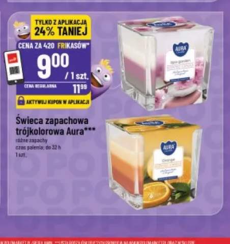 Świeca zapachowa trójkolorowa Aura Orange +1 wariant