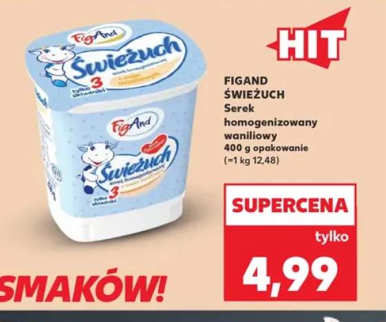Serek homogenizowany waniliowy Świeżuch FigAnd