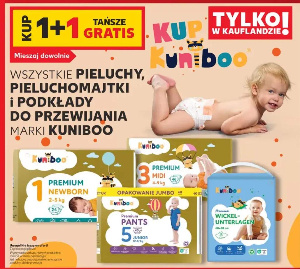 Pieluchy, pieluchomajtki i podkłady do przewijania marki Kuniboo +4 warianty