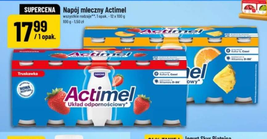 Napój mleczny Actimel truskawkowy 12-pak +1 wariant
