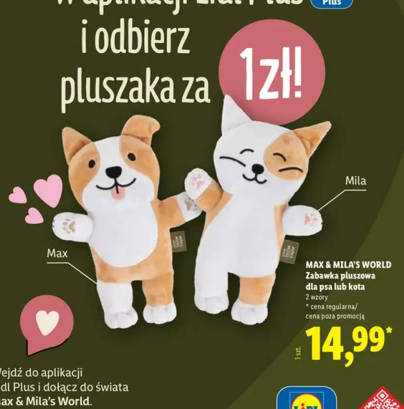 Zabawka pluszowa dla psa lub kota Max Max & Mila's World +1 wariant