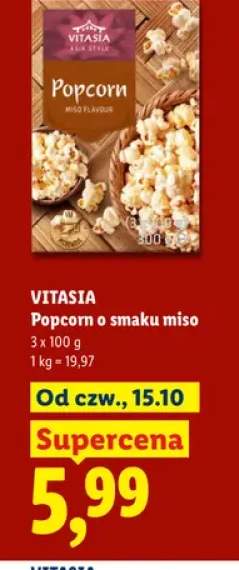 Popcorn o smaku miso 3-pak Vitasia