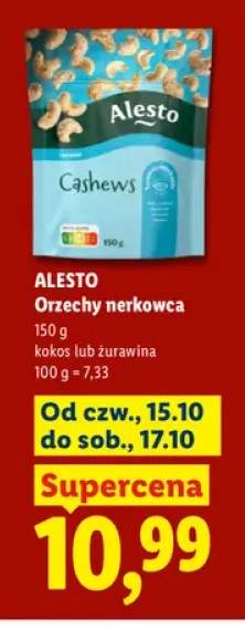 Orzechy nerkowca żurawina Alesto +1 wariant
