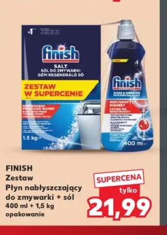 Zestaw płyn nabłyszczający do zmywarki + sól Finish