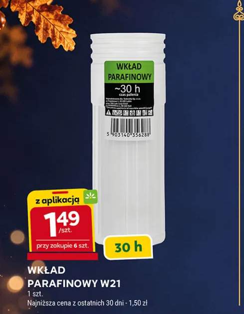 Wkład parafinowy do znicza