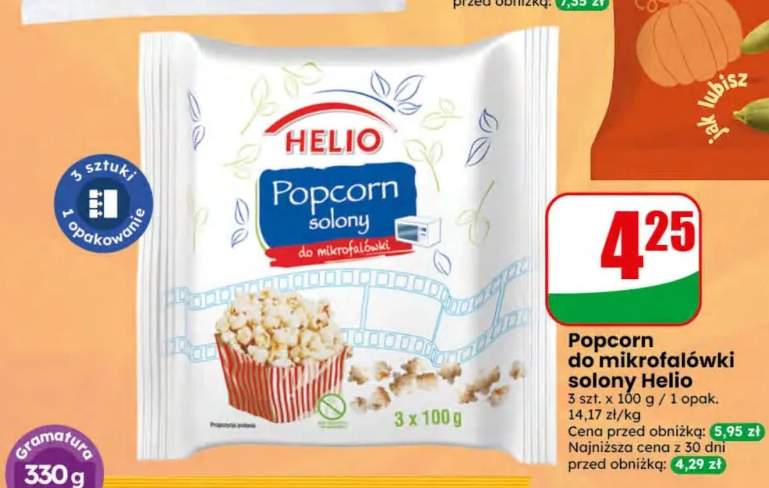Popcorn do mikrofalówki solony Helio 3-pak