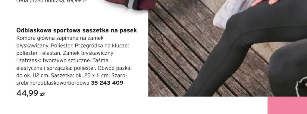 Odblaskowa sportowa saszetka na pasek