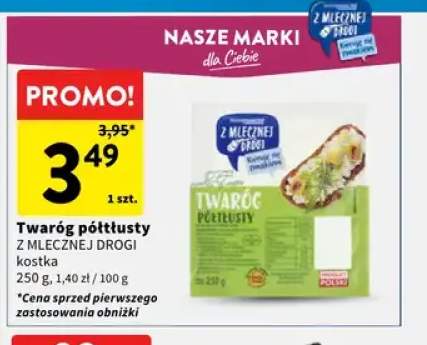 Twaróg półtłusty Z Mlecznej Drogi kostka