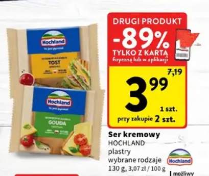 Ser kremowy Hochland plastry Tost +1 wariant