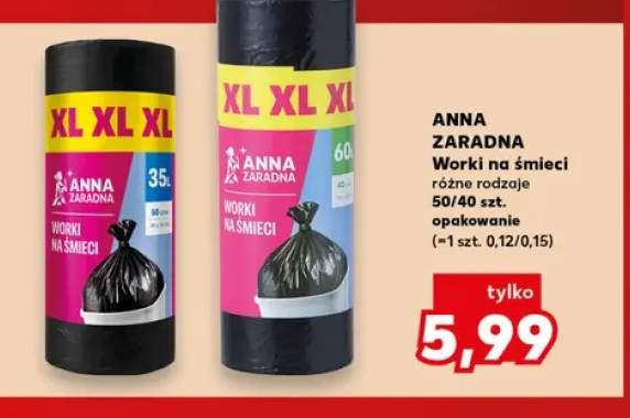 Worki na śmieci 60 l Anna Zaradna +1 wariant