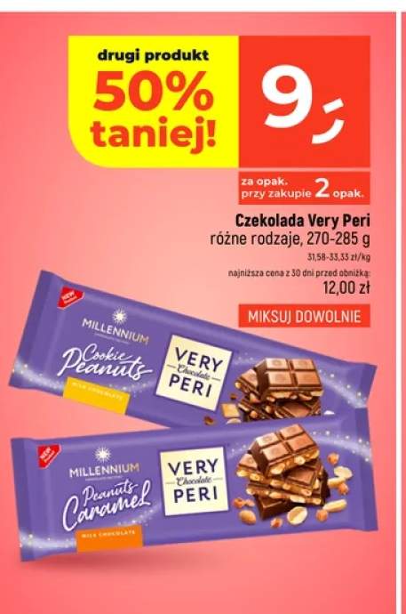 Czekolada Very Peri Cookie Peanuts Millennium +1 wariant