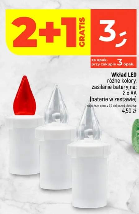 Wkład LED zasilanie bateryjne
