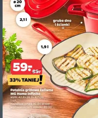 Patelnia grillowa żeliwna Mg Home Infinito