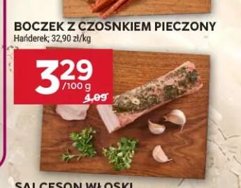 Boczek z czosnkiem pieczony Hańderek