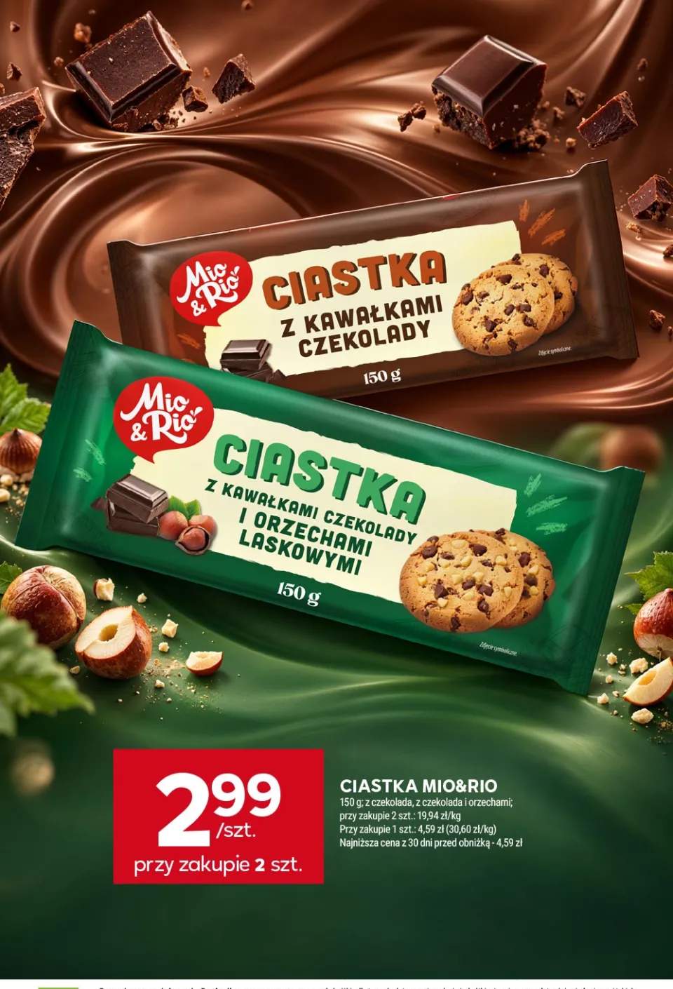 Ciastka Mio & Rio z czekoladą i orzechami +1 wariant