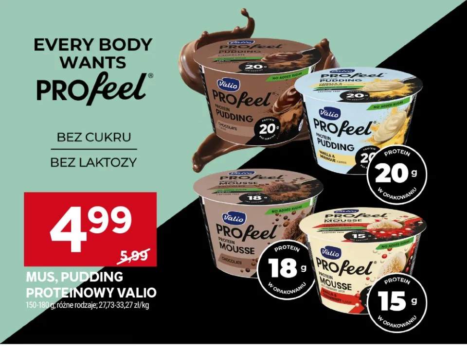 Mus, pudding proteinowy Valio